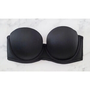 Felina Paramour Marvelous Black Underwire Molded Strapless Contour Bra 42D